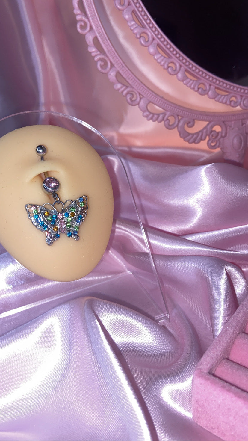 Diamond Butterfly Bauchnabelpiercing