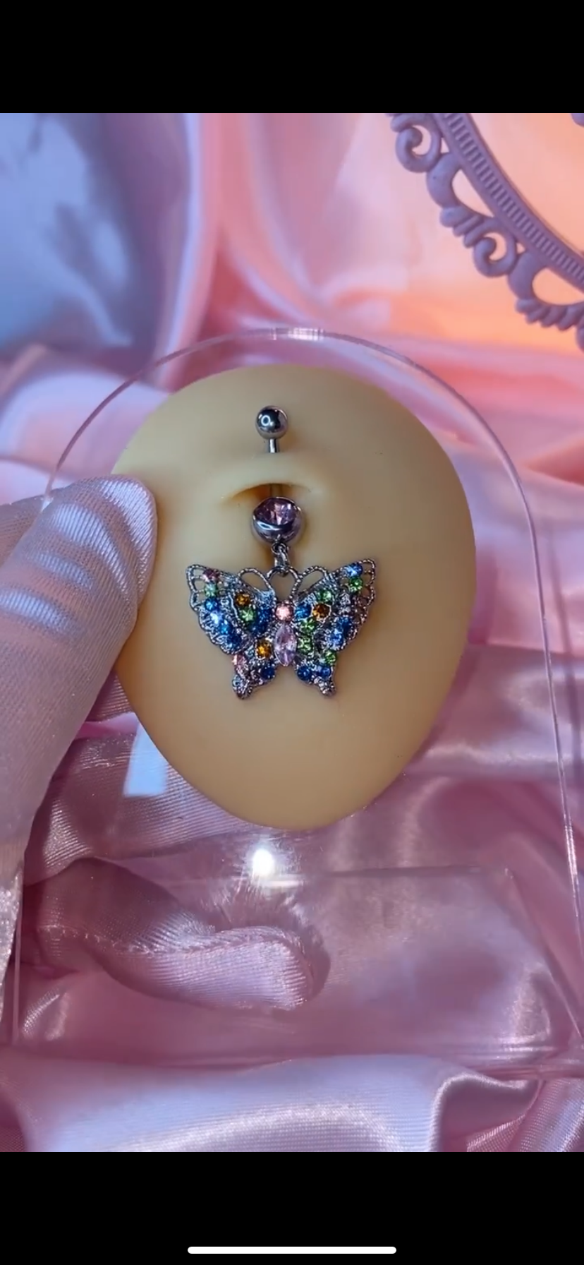 Diamond Butterfly Bauchnabelpiercing