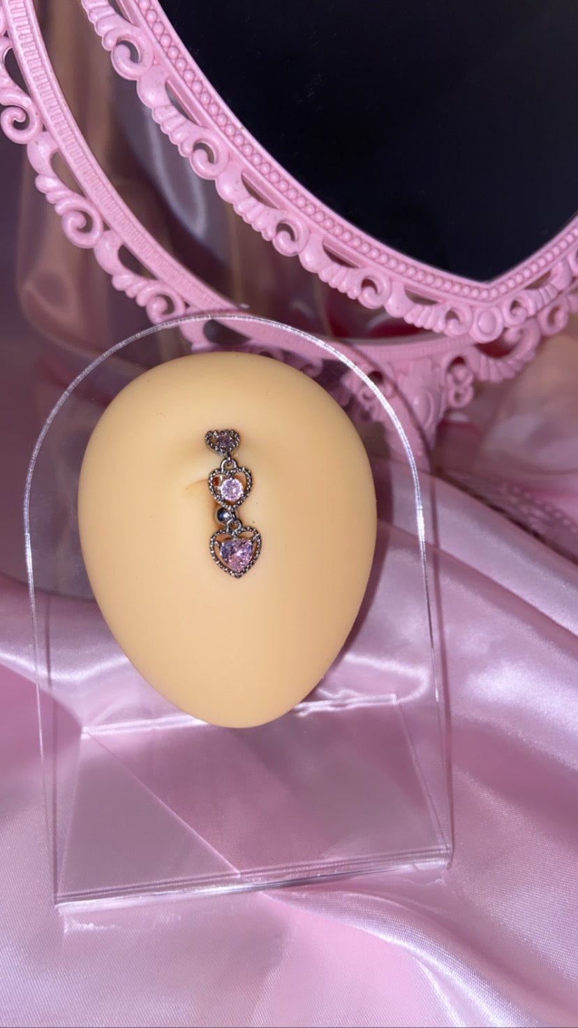 Triple Heart Navel Bauchnabelpiercing