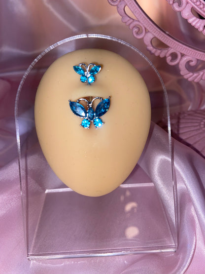 Double Butterfly Bauchnabelpiercing