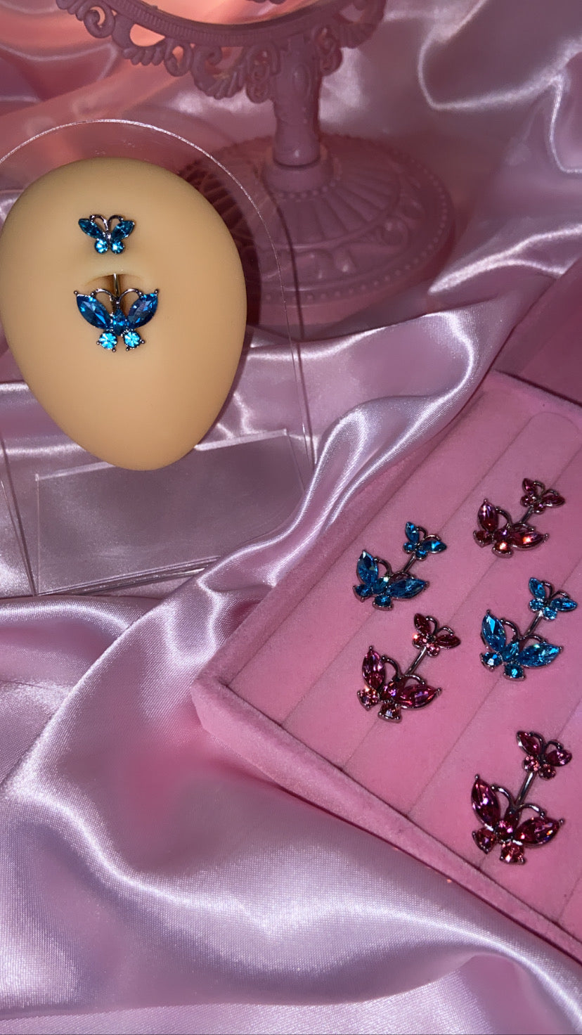 Double Butterfly Bauchnabelpiercing