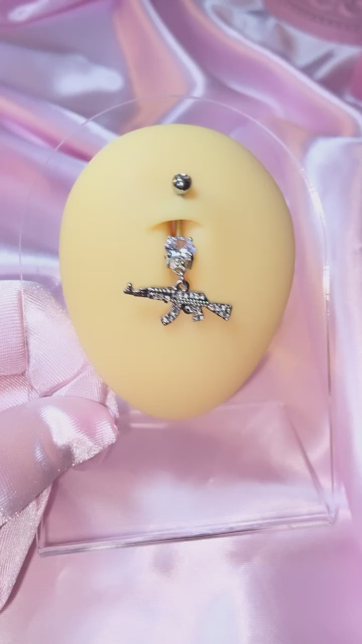 Ak47 Bauchnabelpiercing Silber Video